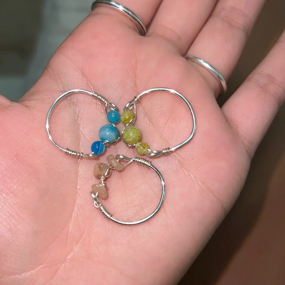 WIRE WRAPPED GEMSTONE RINGS